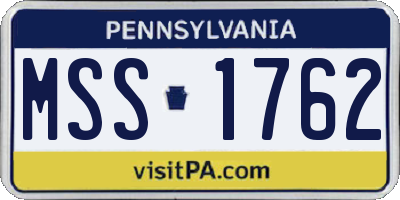 PA license plate MSS1762
