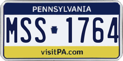 PA license plate MSS1764