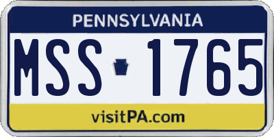 PA license plate MSS1765