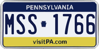 PA license plate MSS1766