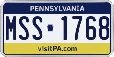 PA license plate MSS1768