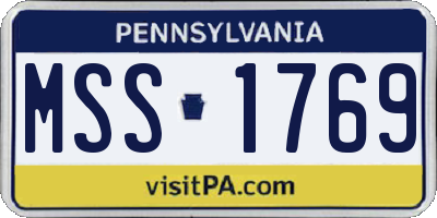 PA license plate MSS1769