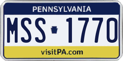 PA license plate MSS1770