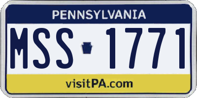 PA license plate MSS1771