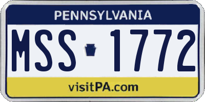 PA license plate MSS1772