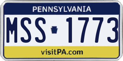 PA license plate MSS1773