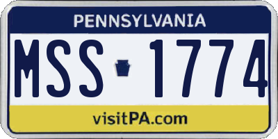 PA license plate MSS1774