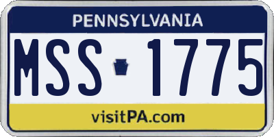 PA license plate MSS1775