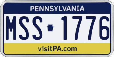 PA license plate MSS1776
