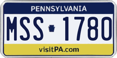 PA license plate MSS1780