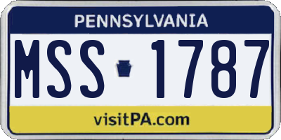 PA license plate MSS1787