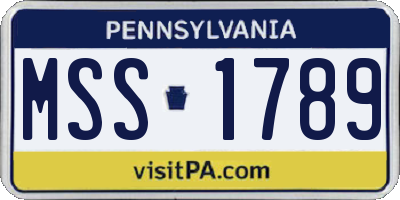 PA license plate MSS1789