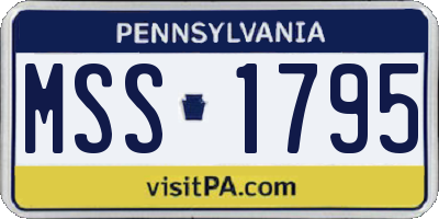 PA license plate MSS1795