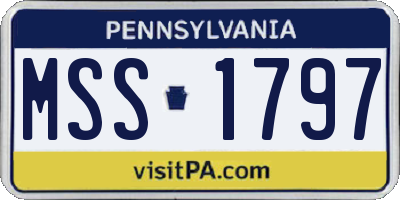 PA license plate MSS1797