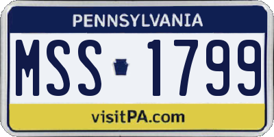 PA license plate MSS1799