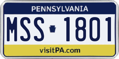 PA license plate MSS1801