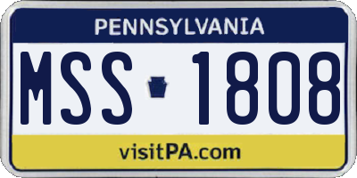 PA license plate MSS1808