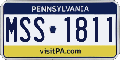 PA license plate MSS1811