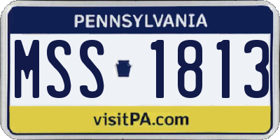 PA license plate MSS1813