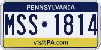 PA license plate MSS1814