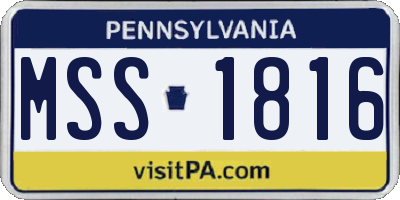 PA license plate MSS1816