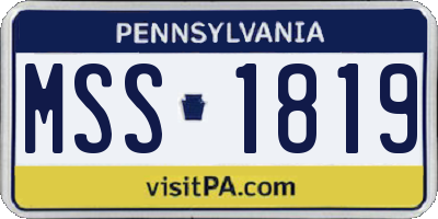 PA license plate MSS1819