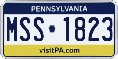 PA license plate MSS1823