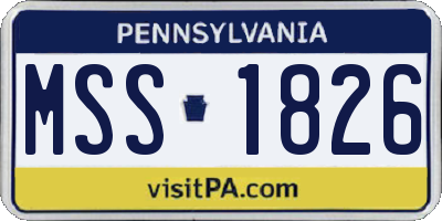 PA license plate MSS1826