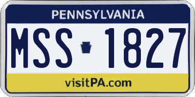 PA license plate MSS1827