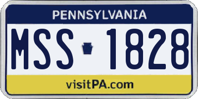PA license plate MSS1828