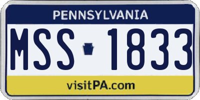 PA license plate MSS1833