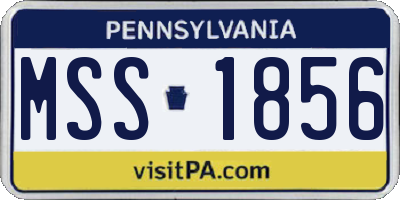 PA license plate MSS1856