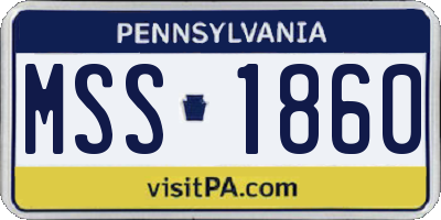 PA license plate MSS1860