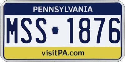 PA license plate MSS1876