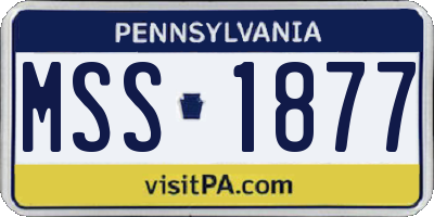 PA license plate MSS1877