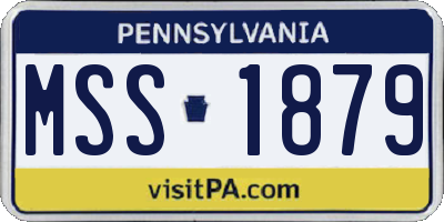PA license plate MSS1879