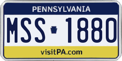 PA license plate MSS1880
