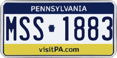 PA license plate MSS1883