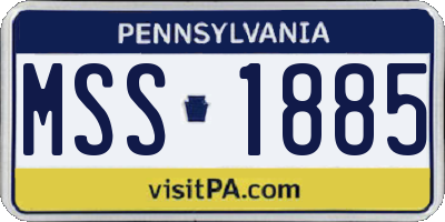 PA license plate MSS1885
