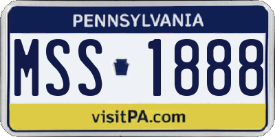 PA license plate MSS1888