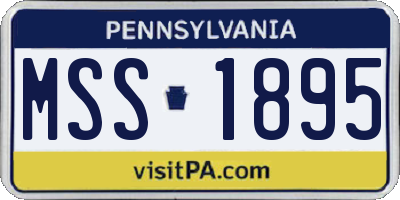 PA license plate MSS1895