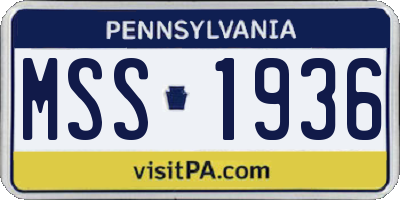 PA license plate MSS1936