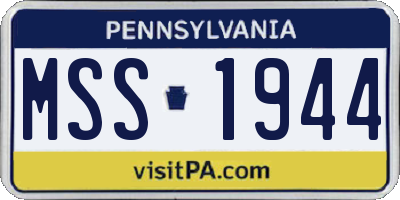 PA license plate MSS1944