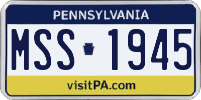 PA license plate MSS1945