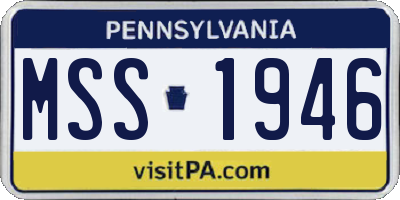PA license plate MSS1946