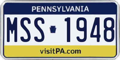 PA license plate MSS1948