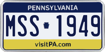 PA license plate MSS1949