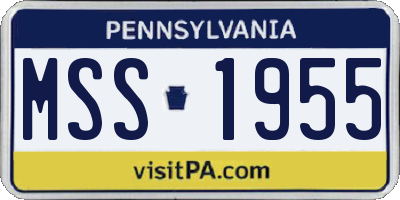 PA license plate MSS1955
