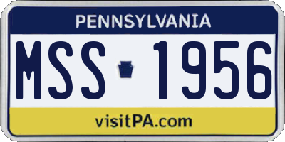 PA license plate MSS1956