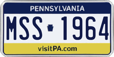 PA license plate MSS1964